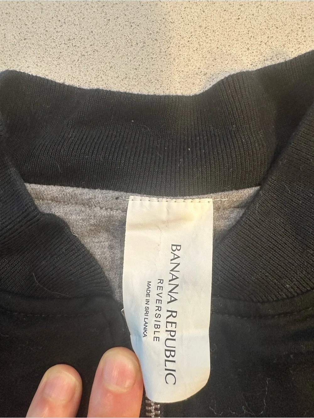 Banana Republic Black Jacket with Gray Lining - Lightweight Zip